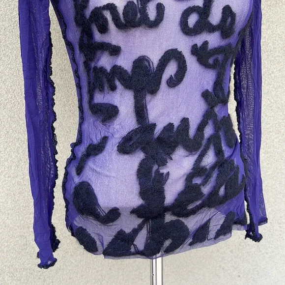Jean Paul Gaultier F/W 2001 mesh script top - Picture 3 of 5